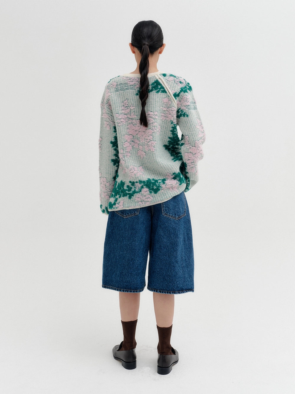 EENK Side Slit V-Neck Knitwear Sweater - Multi