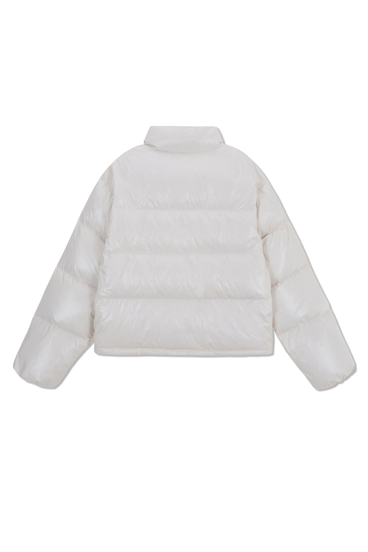 [matinkim] SMALL LOGO VOLUME DOWN JUMPER FOR WOMEN IN IVORY