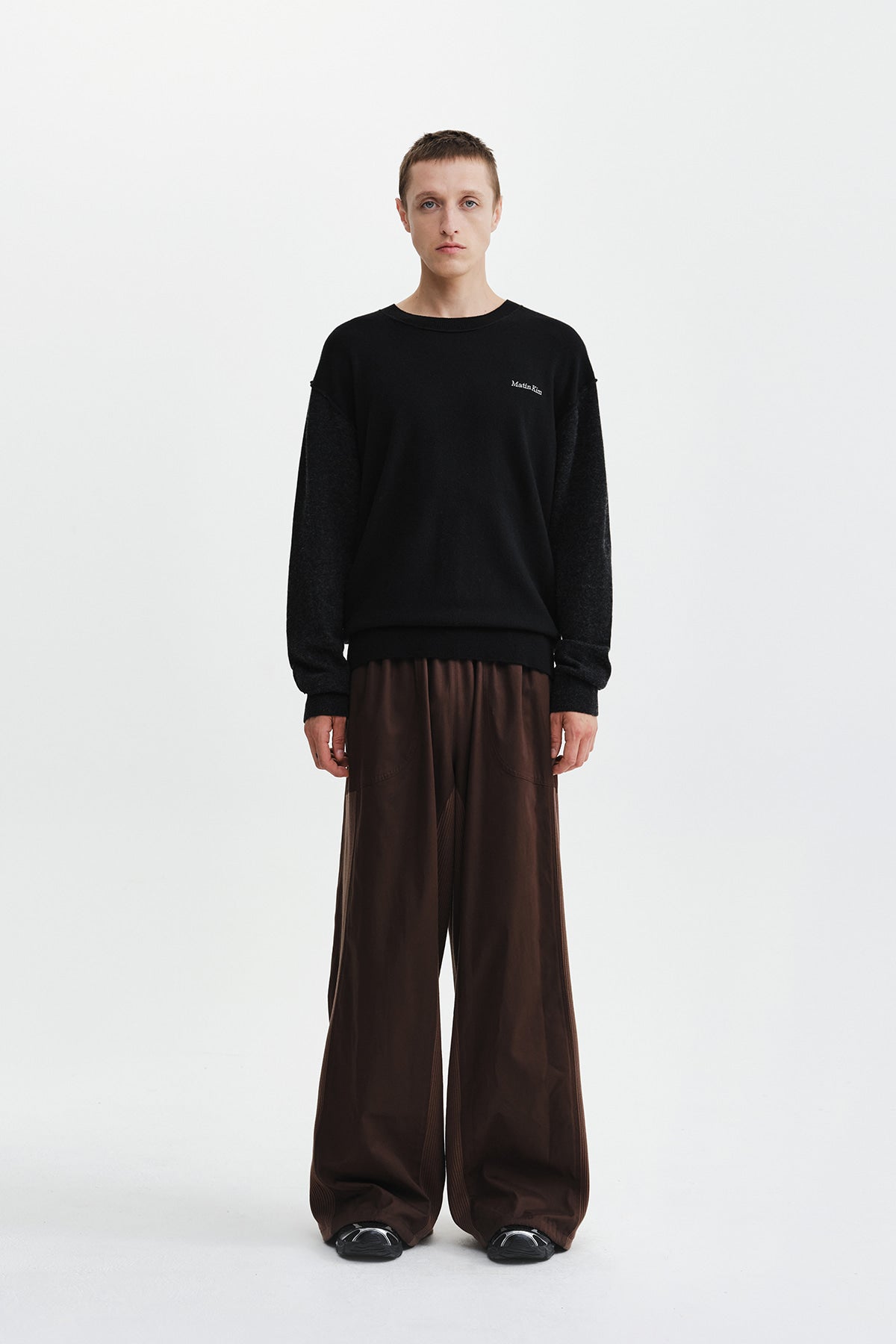 Matinkim Waffle Color Block Track Pants IN Brown