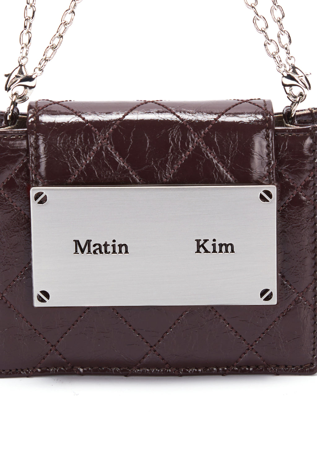 [matinkim] QUILTING ACCORDION MINI BAG IN BROWN