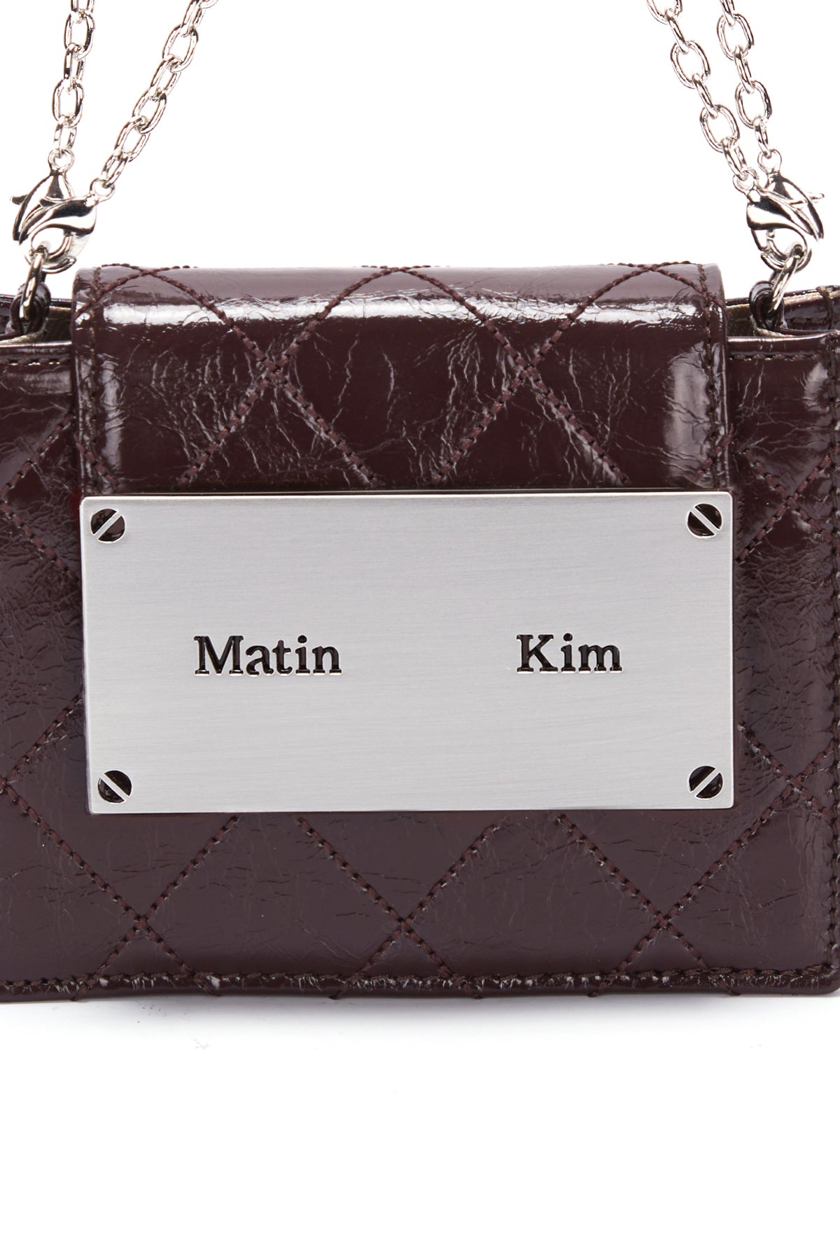 [matinkim] QUILTING ACCORDION MINI BAG IN BROWN