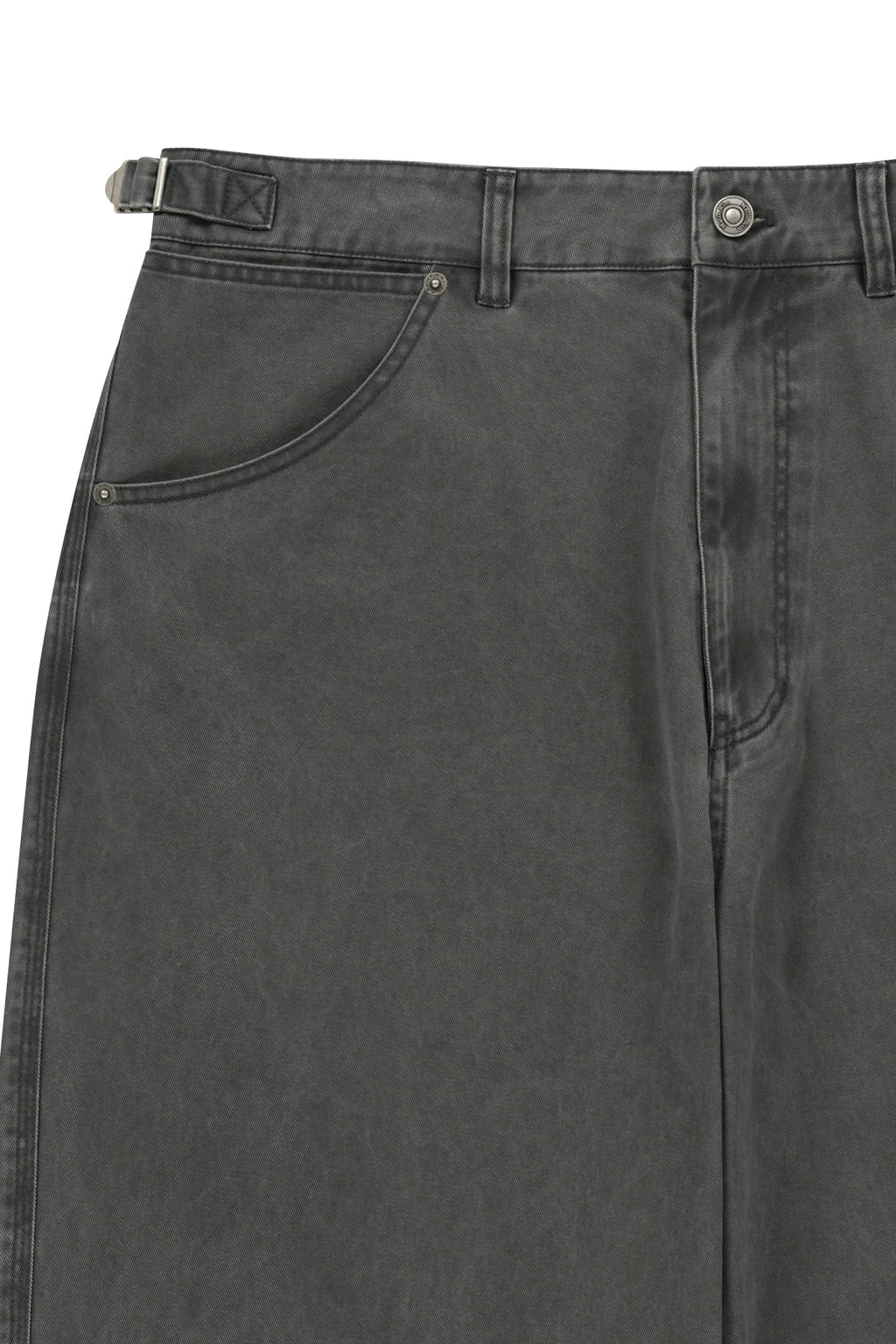 Matinkim Side Tab Washed Cotton Pants IN Charcoal