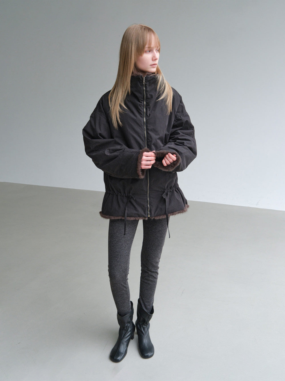 Low Classic Reversible Fur Jumper Black