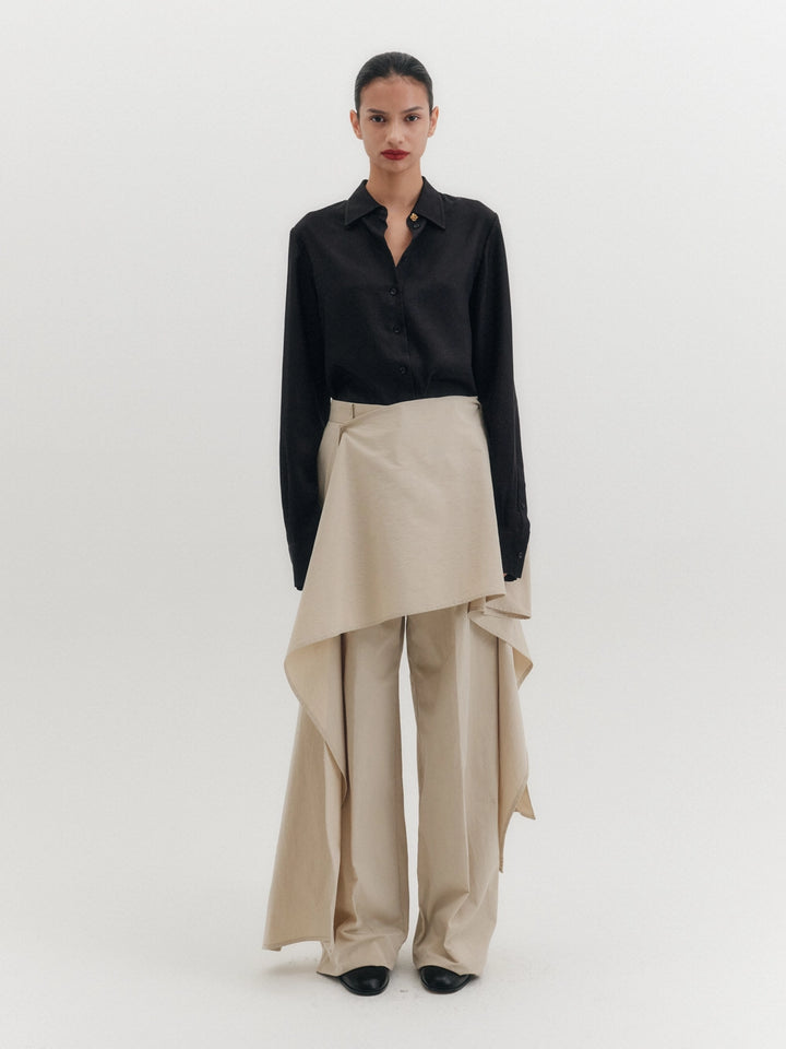 EENK Layered Wrap Pants - Beige