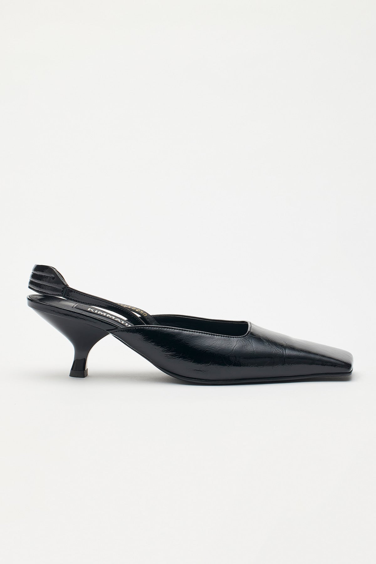 Matinkim Square Toe Sling Back Heels IN Black
