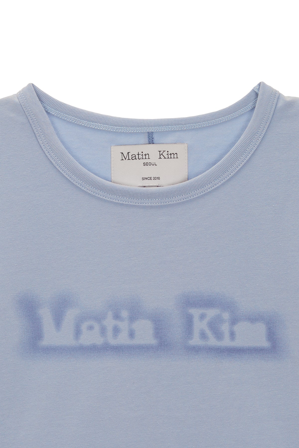 [matinkim] MATIN SHADE LOGO CROP TOP IN SKY