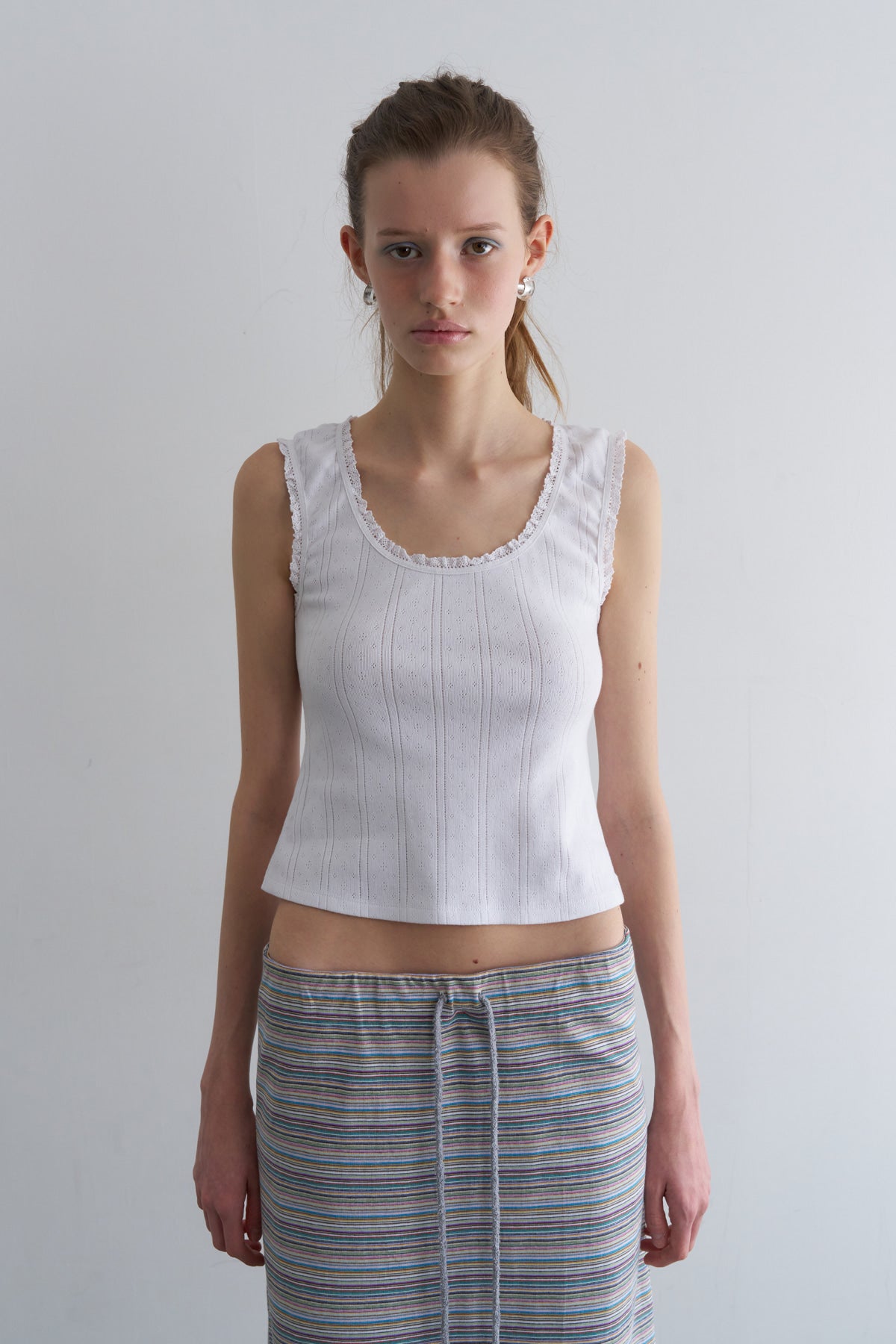 Overdueflair Mini Lace Sleeveless White