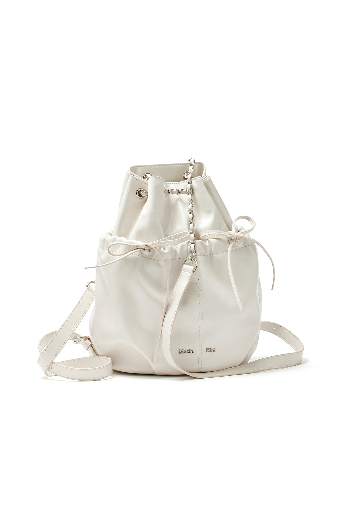 Matinkim Draw String Ribbon Back Pack IN Ivory