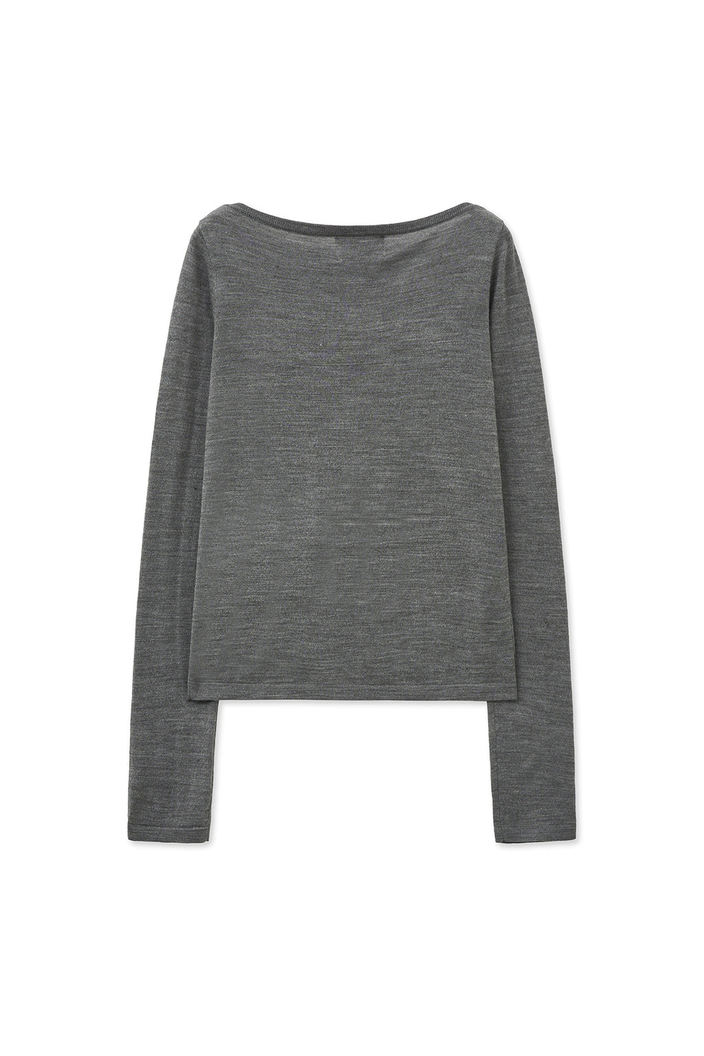 [matinkim] ESSENTIAL BOAT NECK KNIT TOP IN GREY