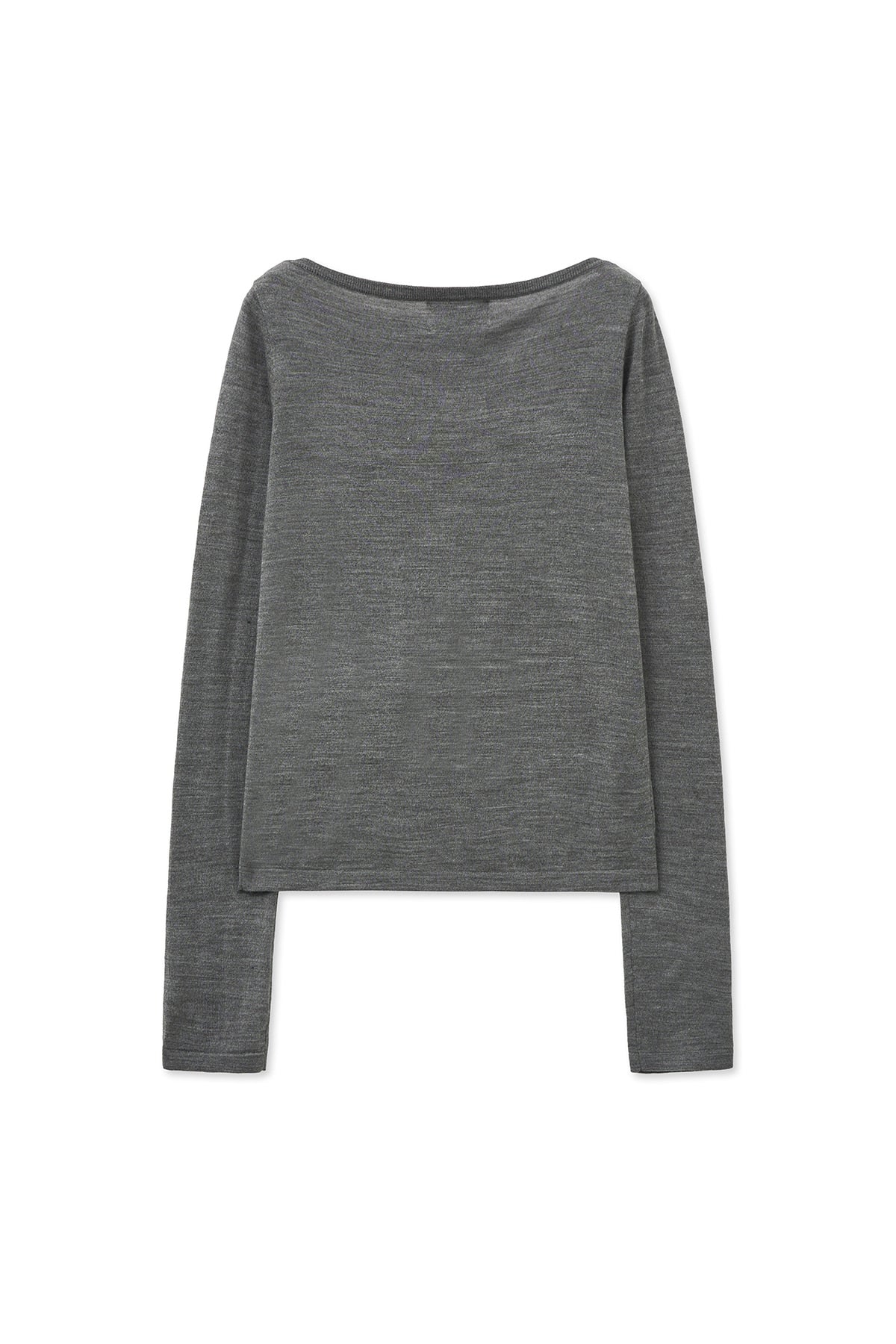 [matinkim] ESSENTIAL BOAT NECK KNIT TOP IN GREY