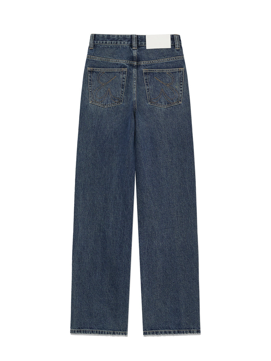 GLOWNY The Linda High Waist Wide Jeans (Heritage Blue)