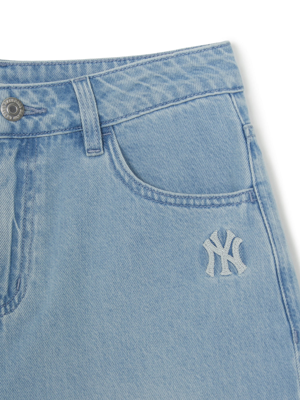 MLB Korea Women's Basic Small Logo Summer Tencel 9in Denim Shorts