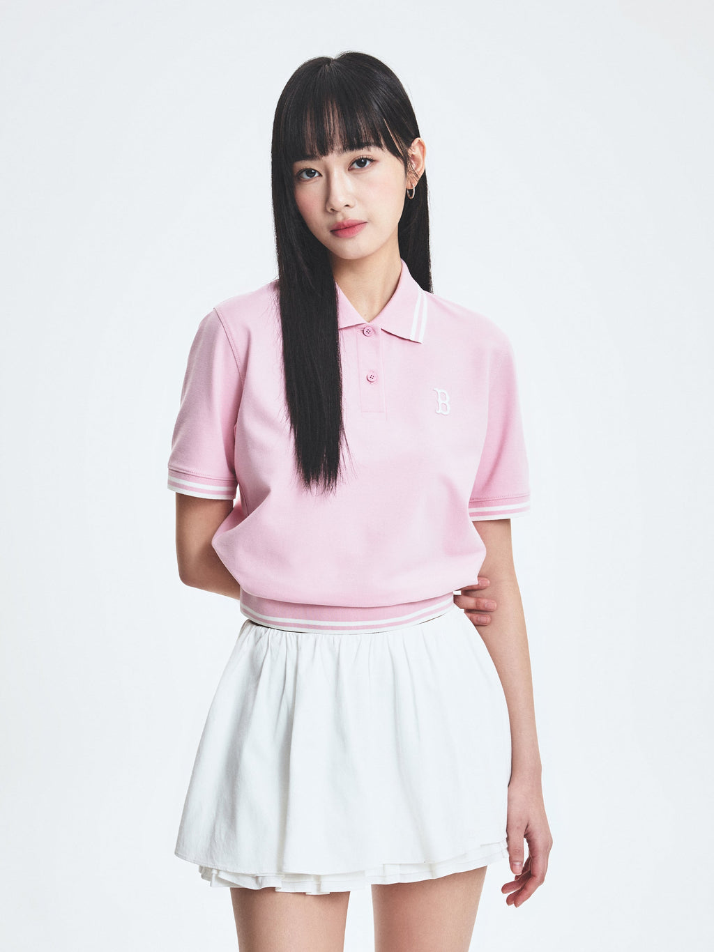 [mlb korea] Women's Basic Crop Polo T-shirt