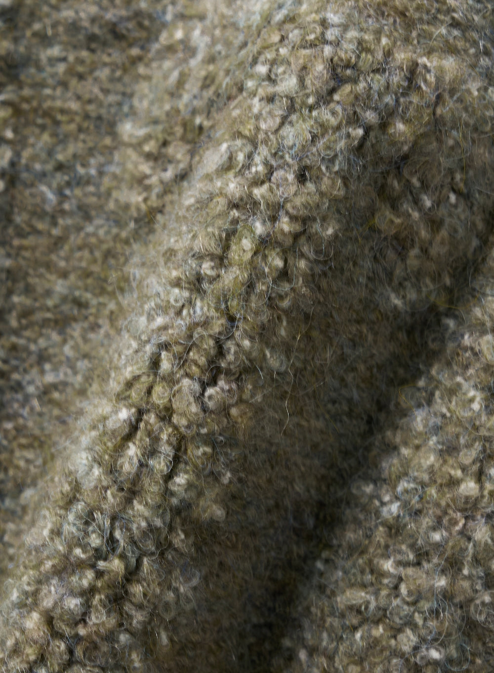 [satur] (W) Fleece Crew Neck Knit - Khaki