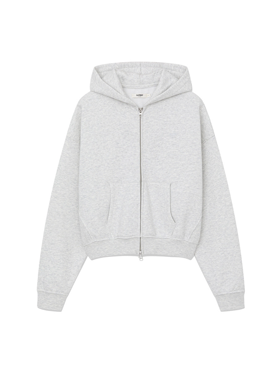 GLOWNY G Warm Core Zip Hoodie (Melange Gray)