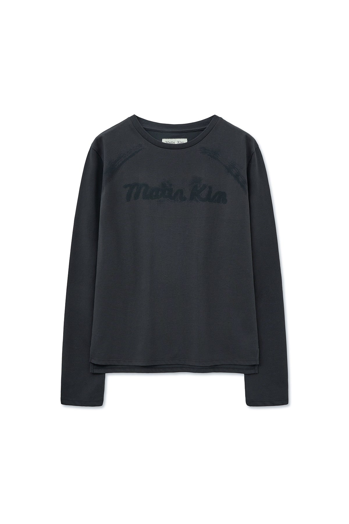 Matinkim Lettering Graphic Long Sleeve Top For Women IN Charcoal