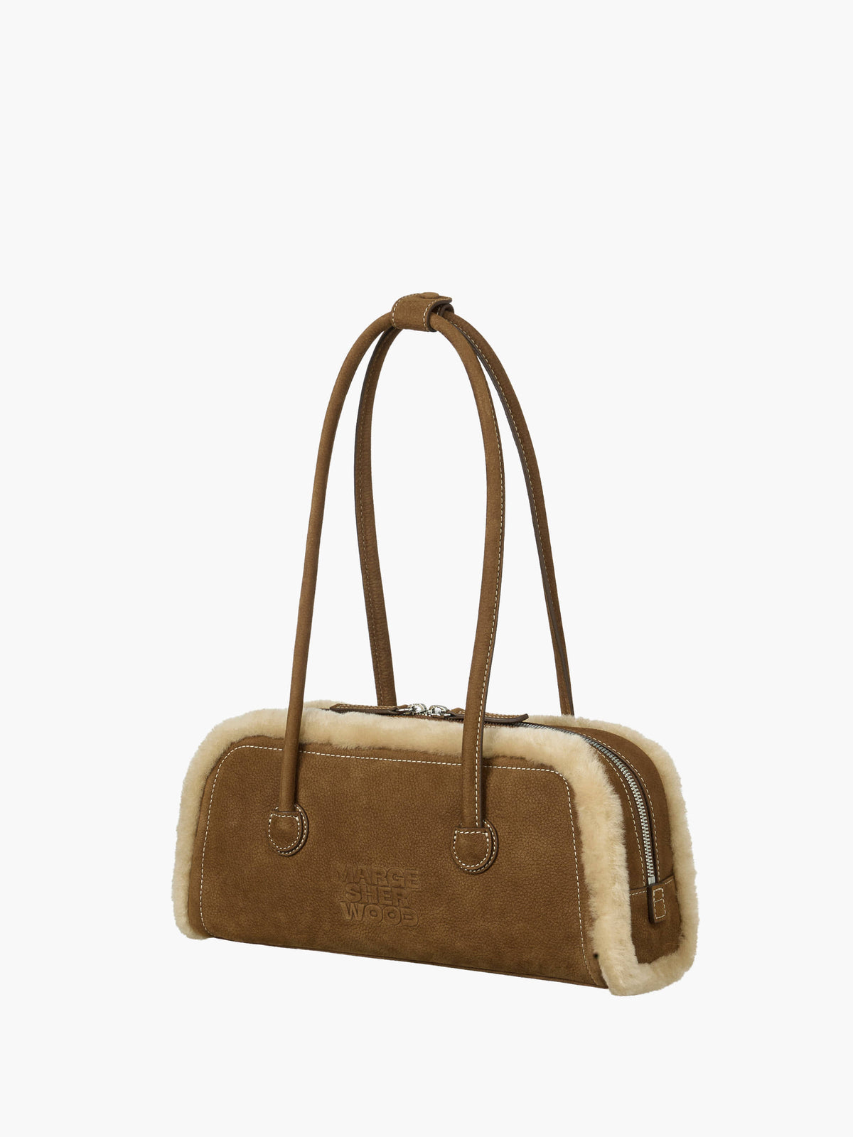 Margesherwood Soft Boston EW beige shearling+chestnut nubuck