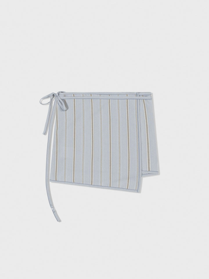 Low Classic Stripe Knit Wrap Skirt Blue