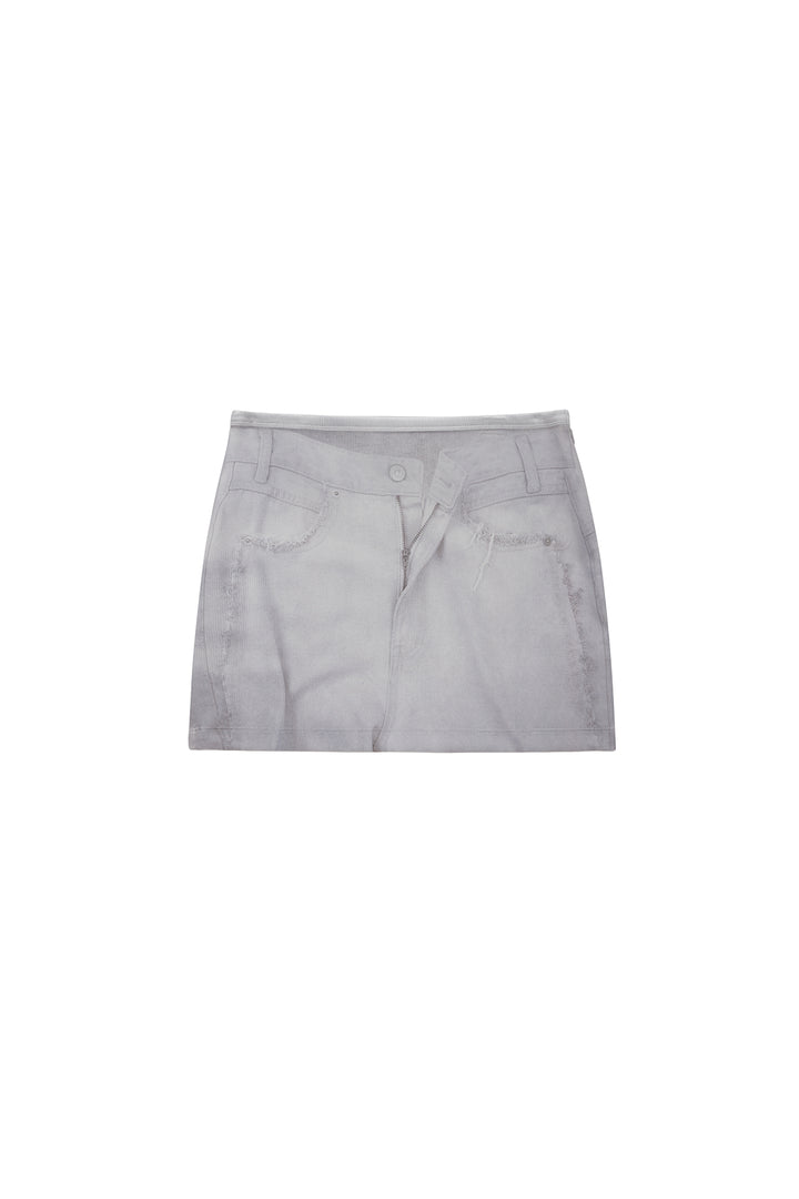Matinkim Denim Printed Jersey Mini Skirt IN Sky