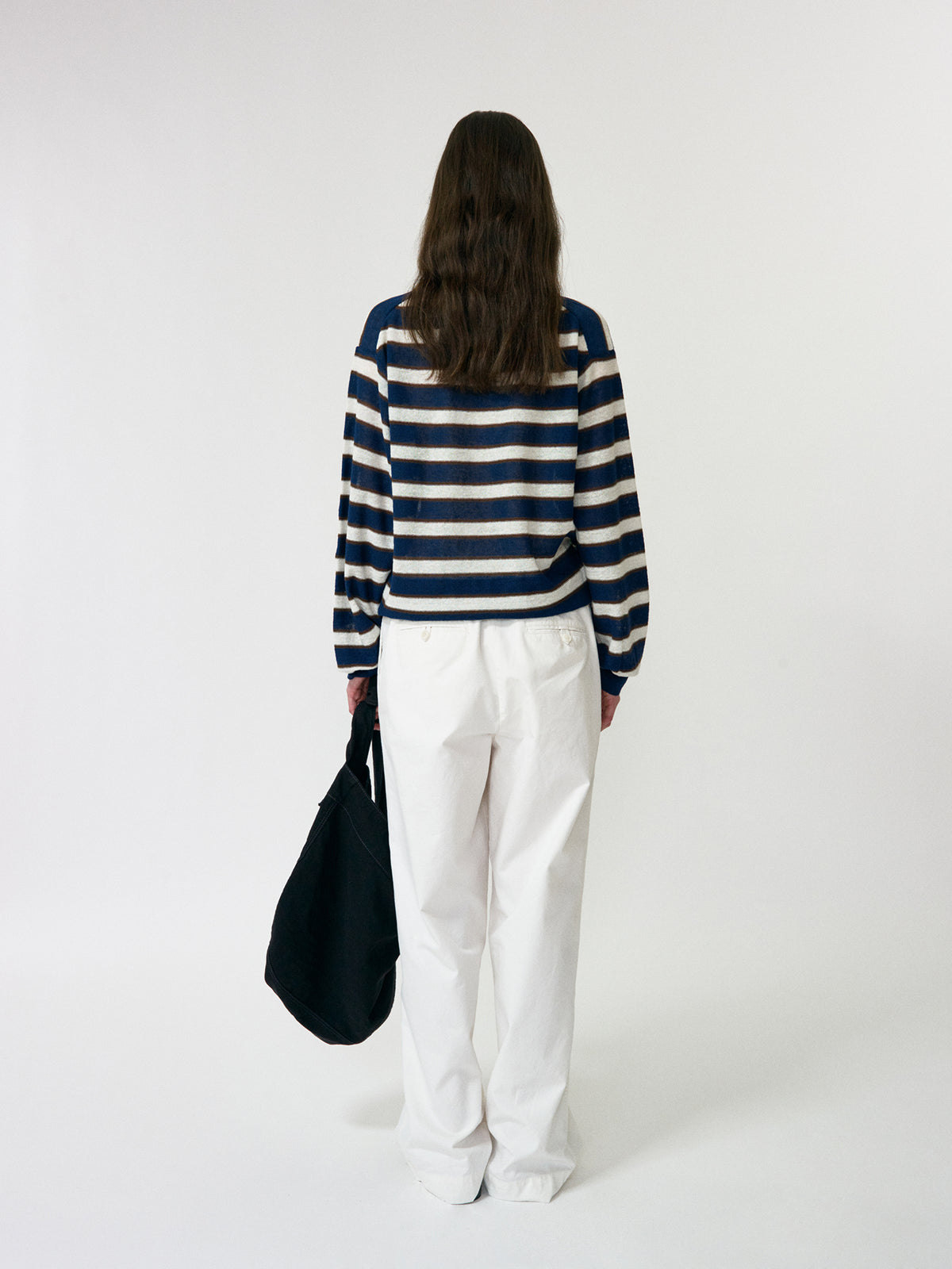 Nothing Written Stripe round pullover (Dark navy)