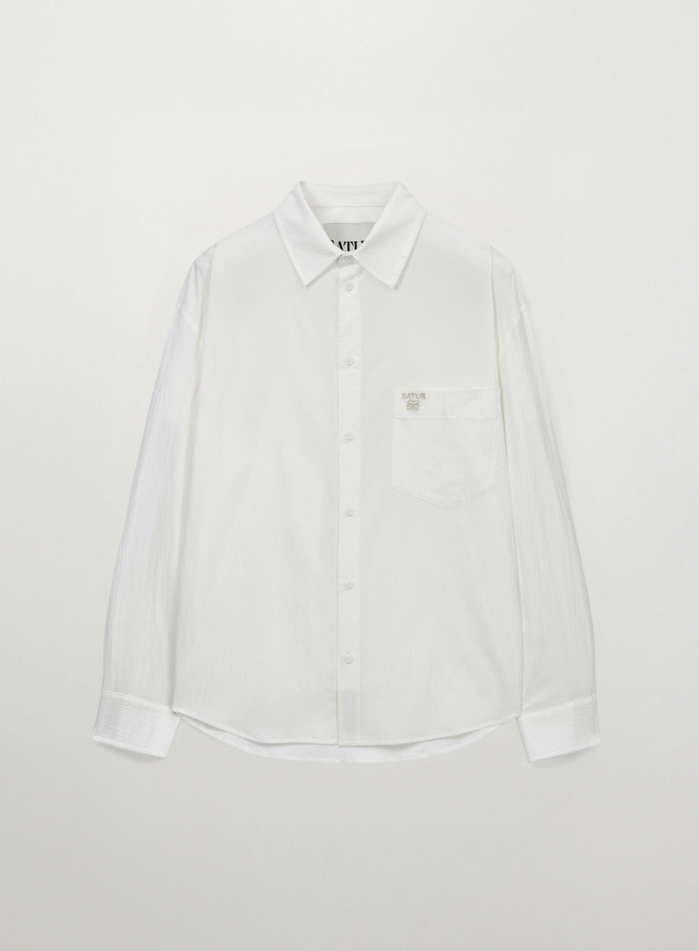 Satur Seersucker Pocket Shirt - White