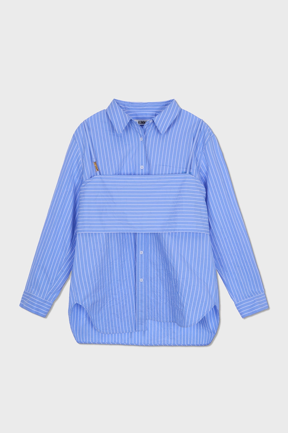 Matinkim Bustier Layered Crinkle Shirt IN Blue