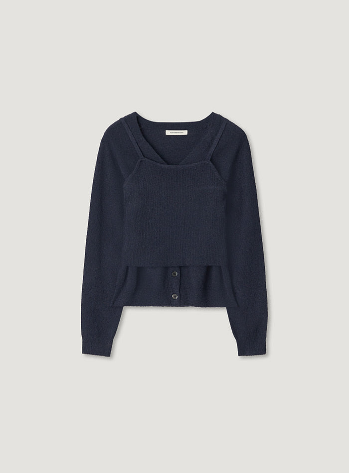 Mango Maniplease Yuri Cardigan Set Navy