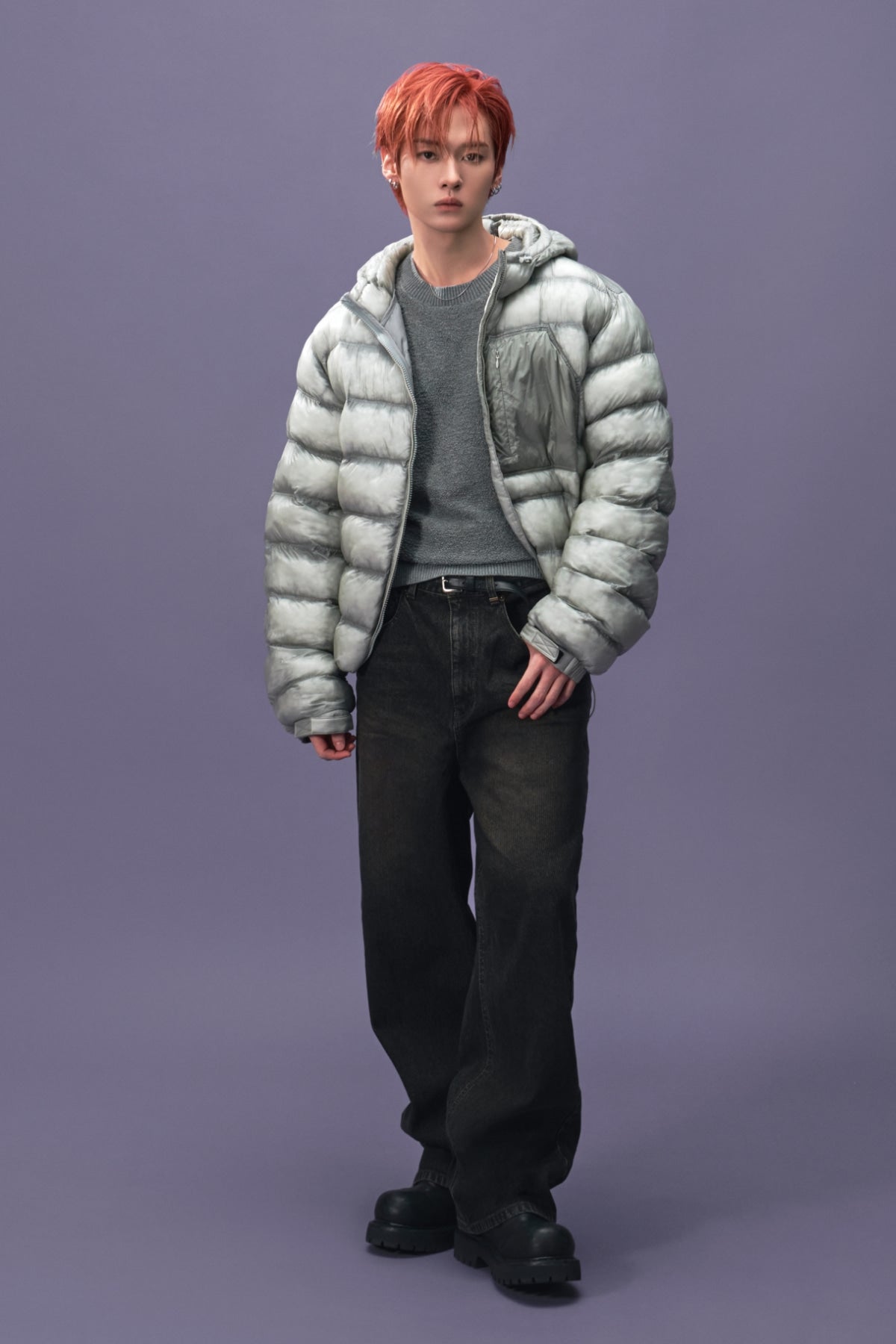 Matinkim Washed Rib Denim Pants IN Dark Grey
