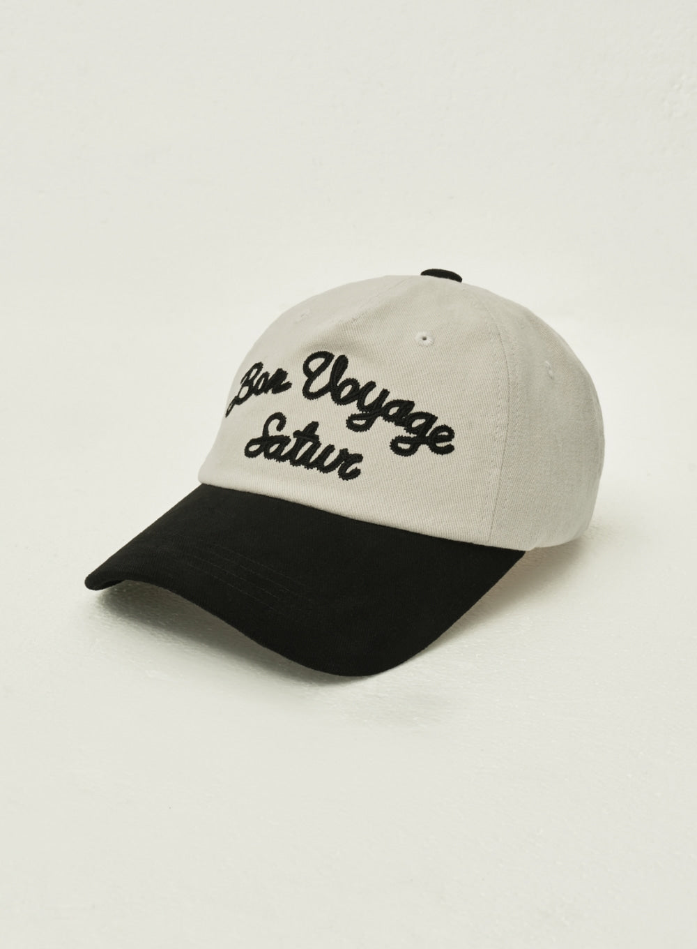 [satur] Bon Voyage Contrast 5 Panel Ball Cap - Cream