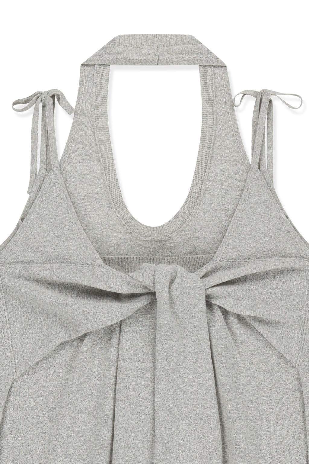 Matinkim Layered Tie Halter Neck Knit Top IN Light Grey