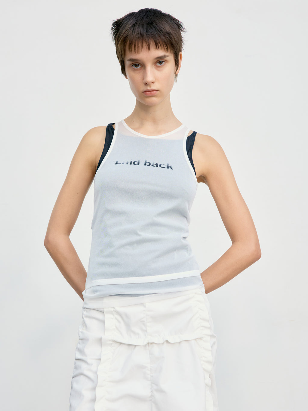 Low Classic Laid Back Sleeveless T-Shirt White