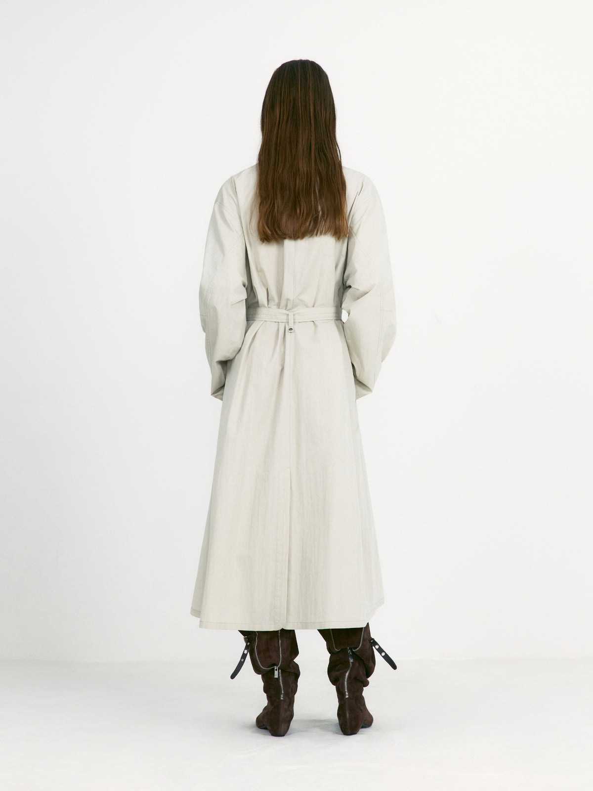 Low Classic Lace-Up Belted Dress Light Khaki