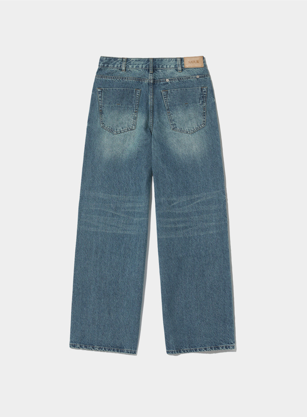 [satur] (W) Layne Midrise Straight Denim Pants - Light Washed Blue
