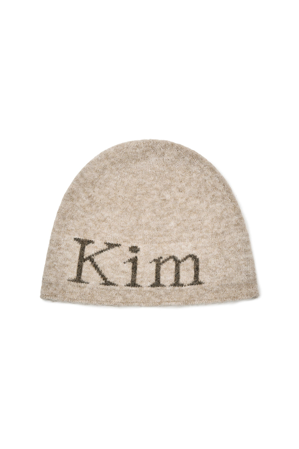 [matinkim] MATIN LOGO BOUCLE KNIT BEANIE IN BEIGE