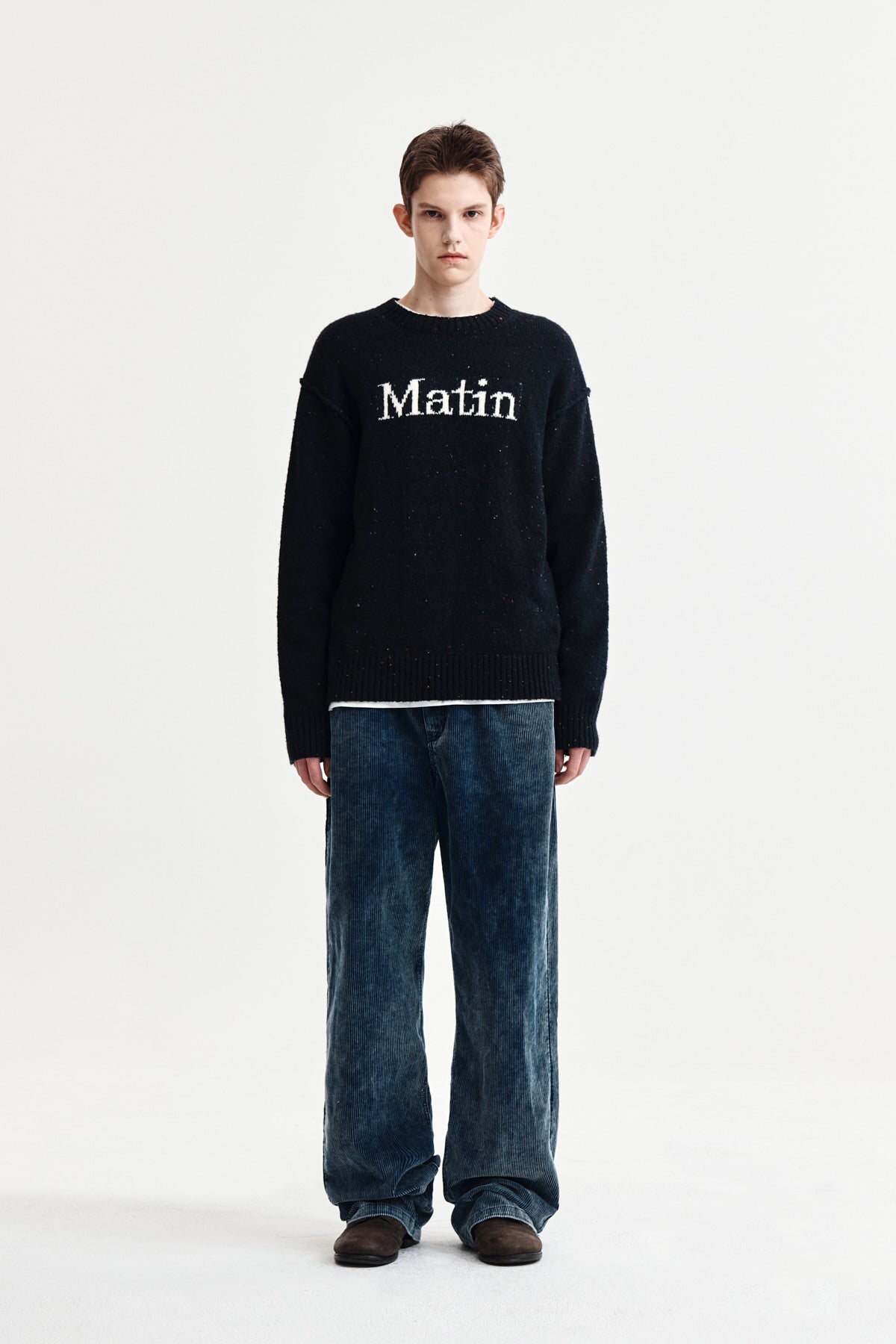 [matinkim] WASED CORDUROY PANTS FOR MEN IN BLUE