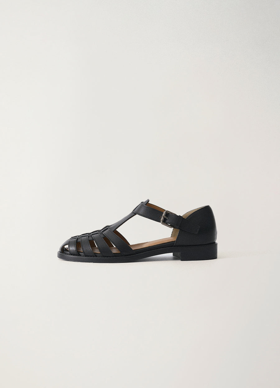 Nothing Written Fisherman leather sandals (Black)