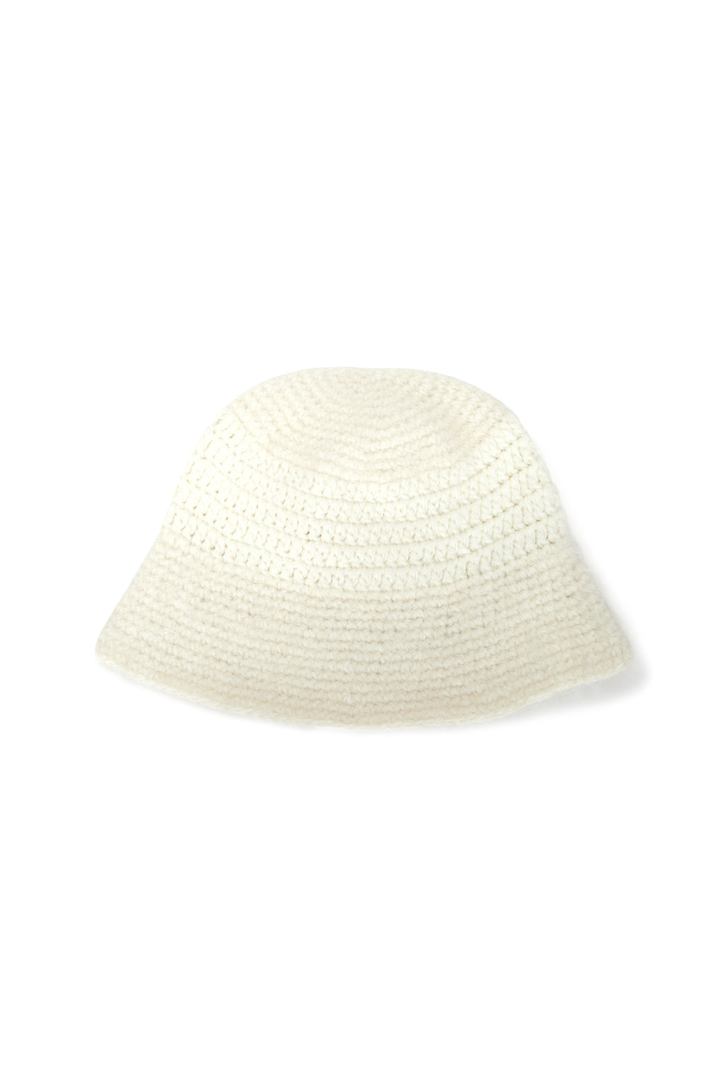 [matinkim] LOGO HAIRY KNIT BUCKET HAT IN IVORY