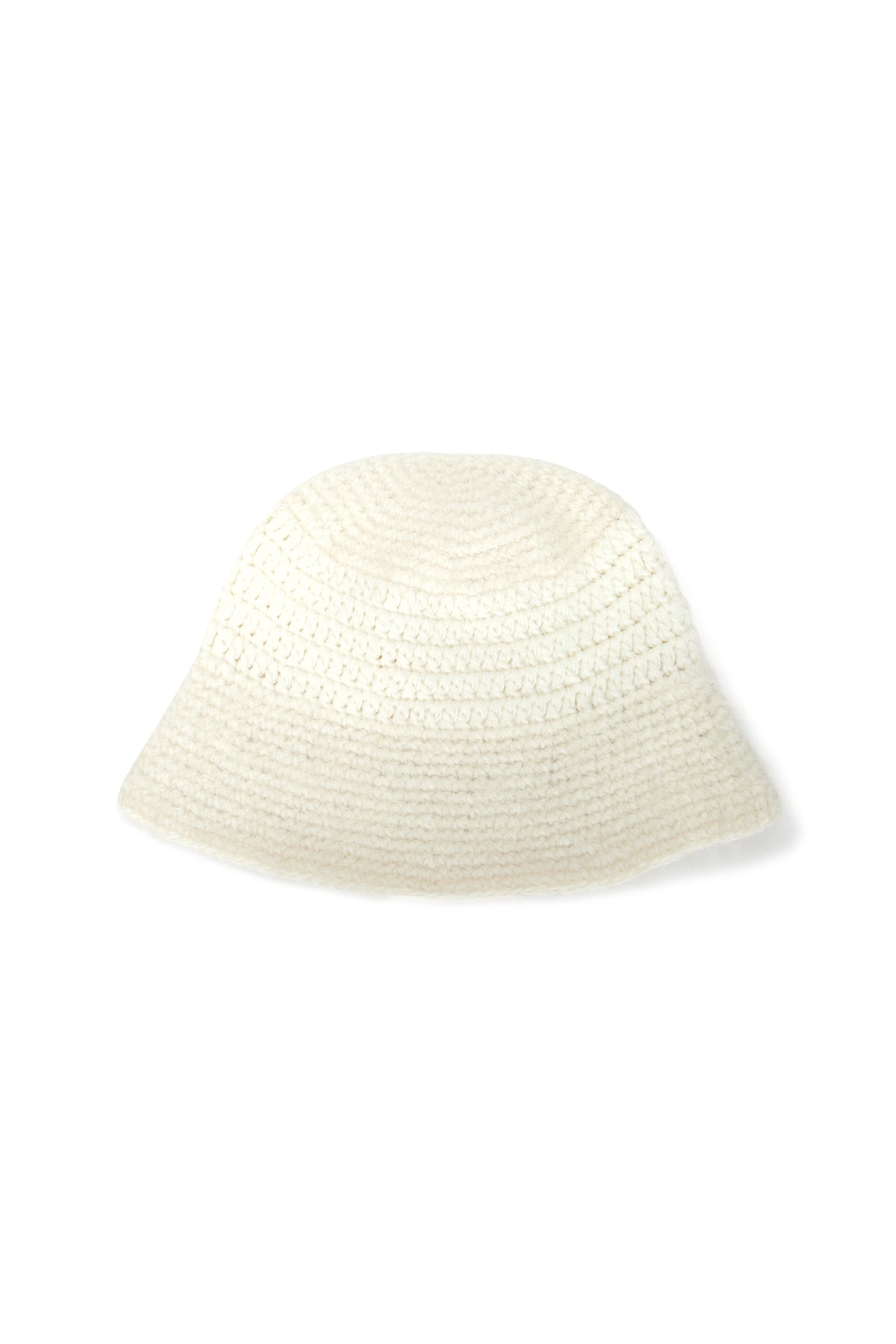 [matinkim] LOGO HAIRY KNIT BUCKET HAT IN IVORY