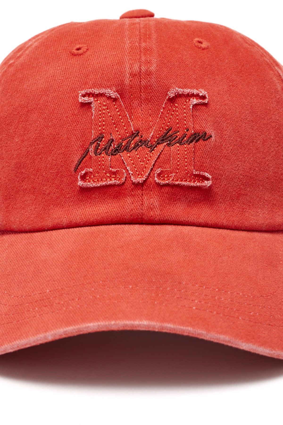 [matinkim] MATIN CURSIVE BALL CAP IN ORANGE
