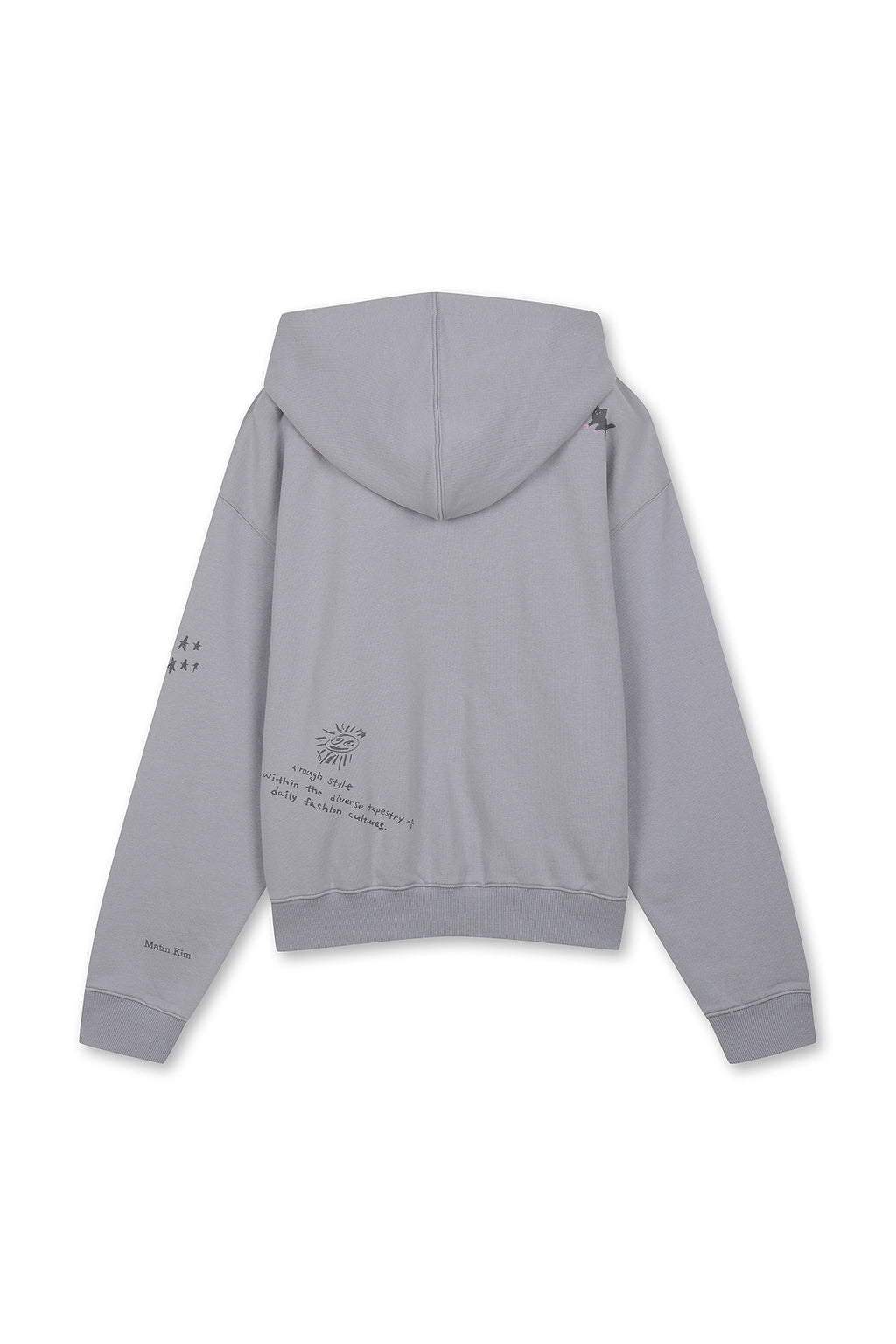 [matinkim] GRAFFITI ARTWORK HOODY ZIP UP IN SMOKE BLUE