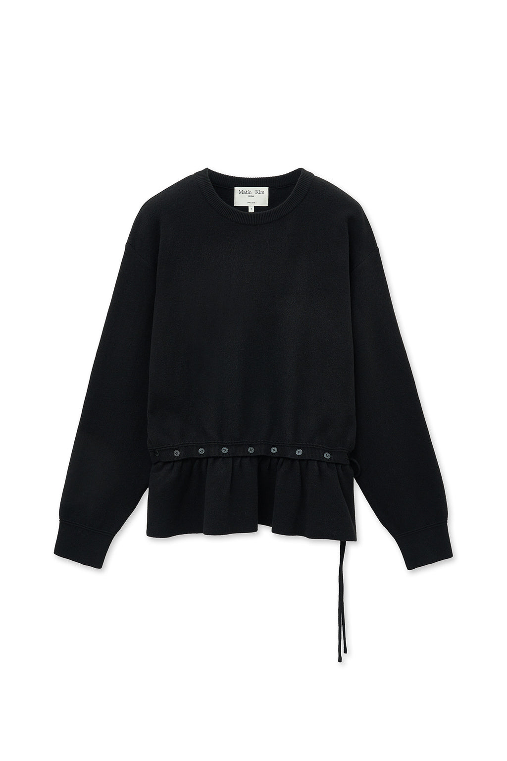 [matinkim] DETACHABLE SKIRT KNIT PULLOVER IN BLACK