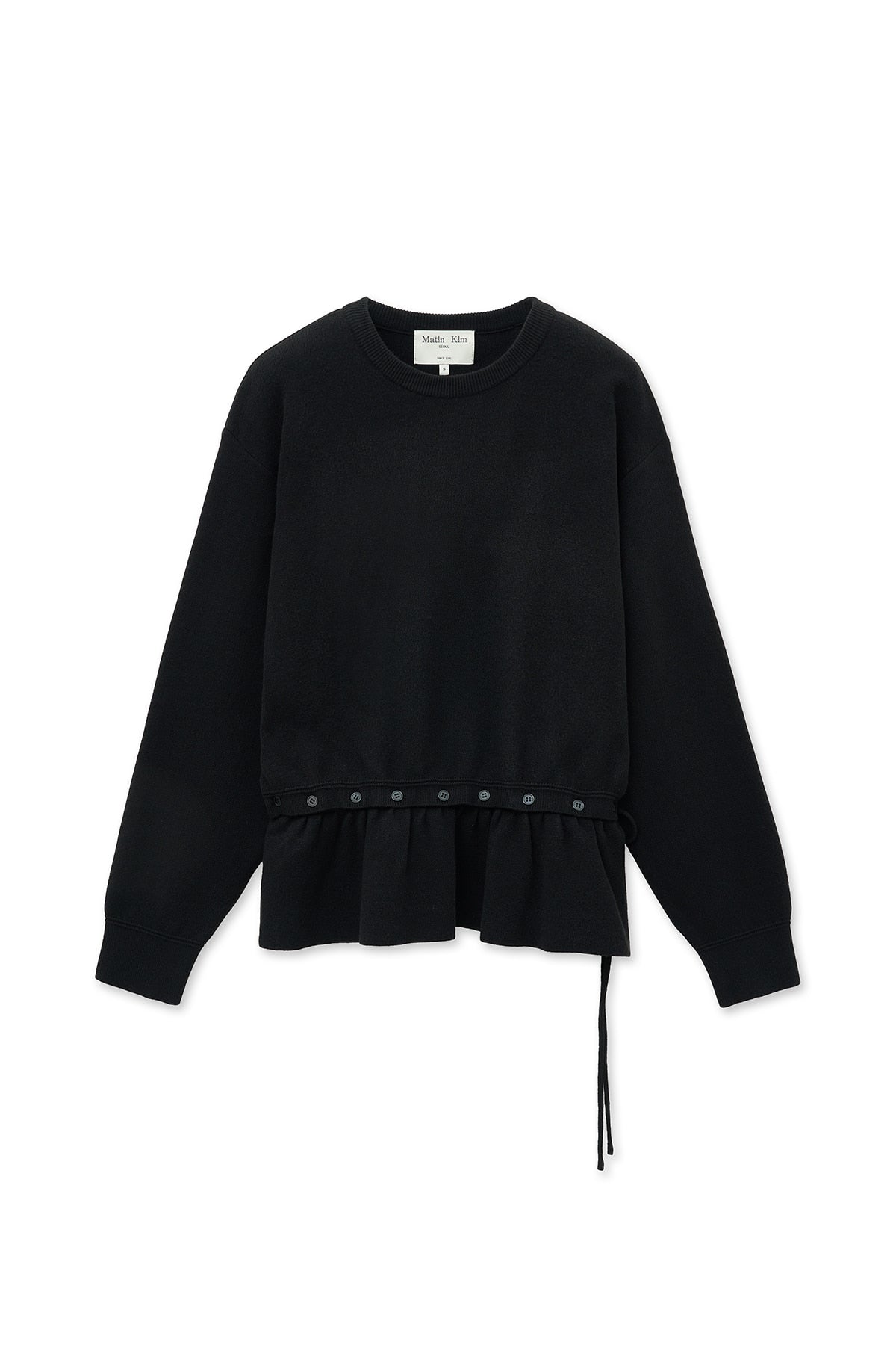[matinkim] DETACHABLE SKIRT KNIT PULLOVER IN BLACK