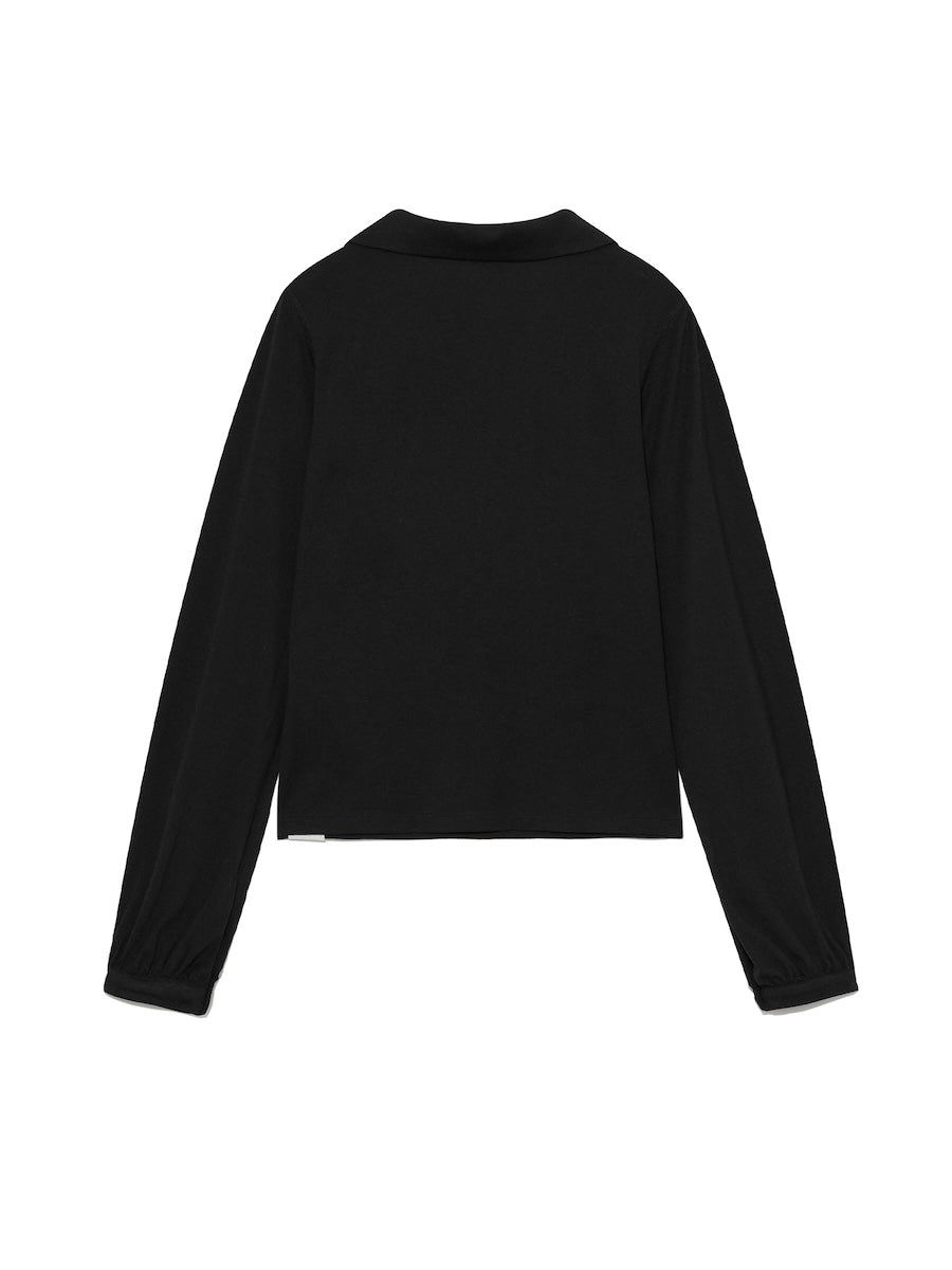 GLOWNY G V-Collar Henley Top (Black)