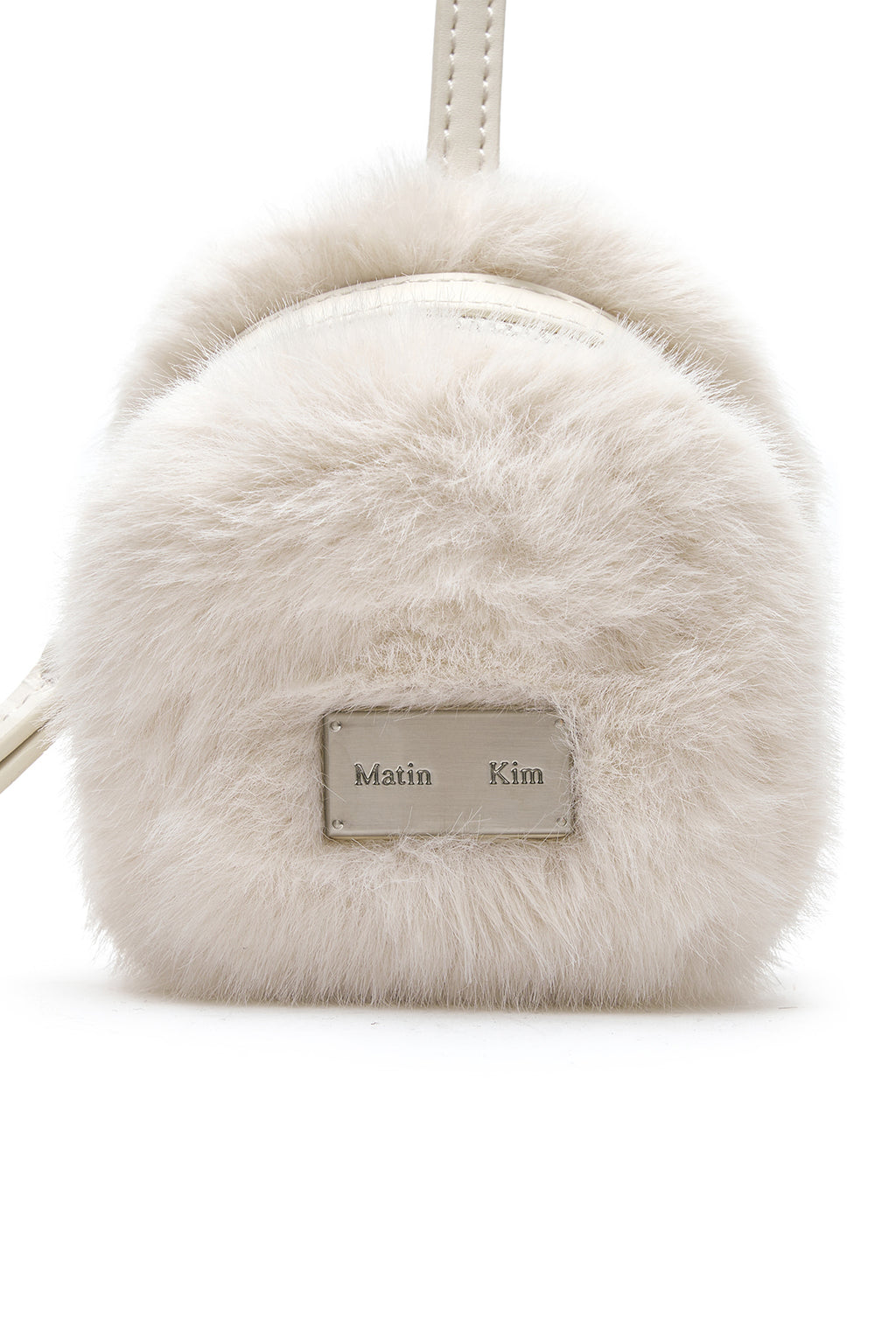 Matinkim Soft Fur Mini Cube Pouch IN Ivory