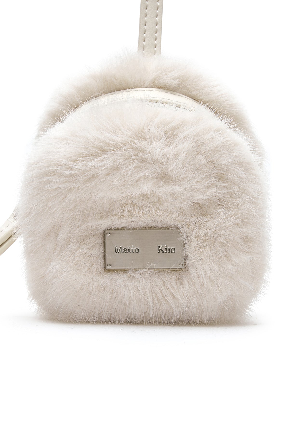 Matinkim Soft Fur Mini Cube Pouch IN Ivory