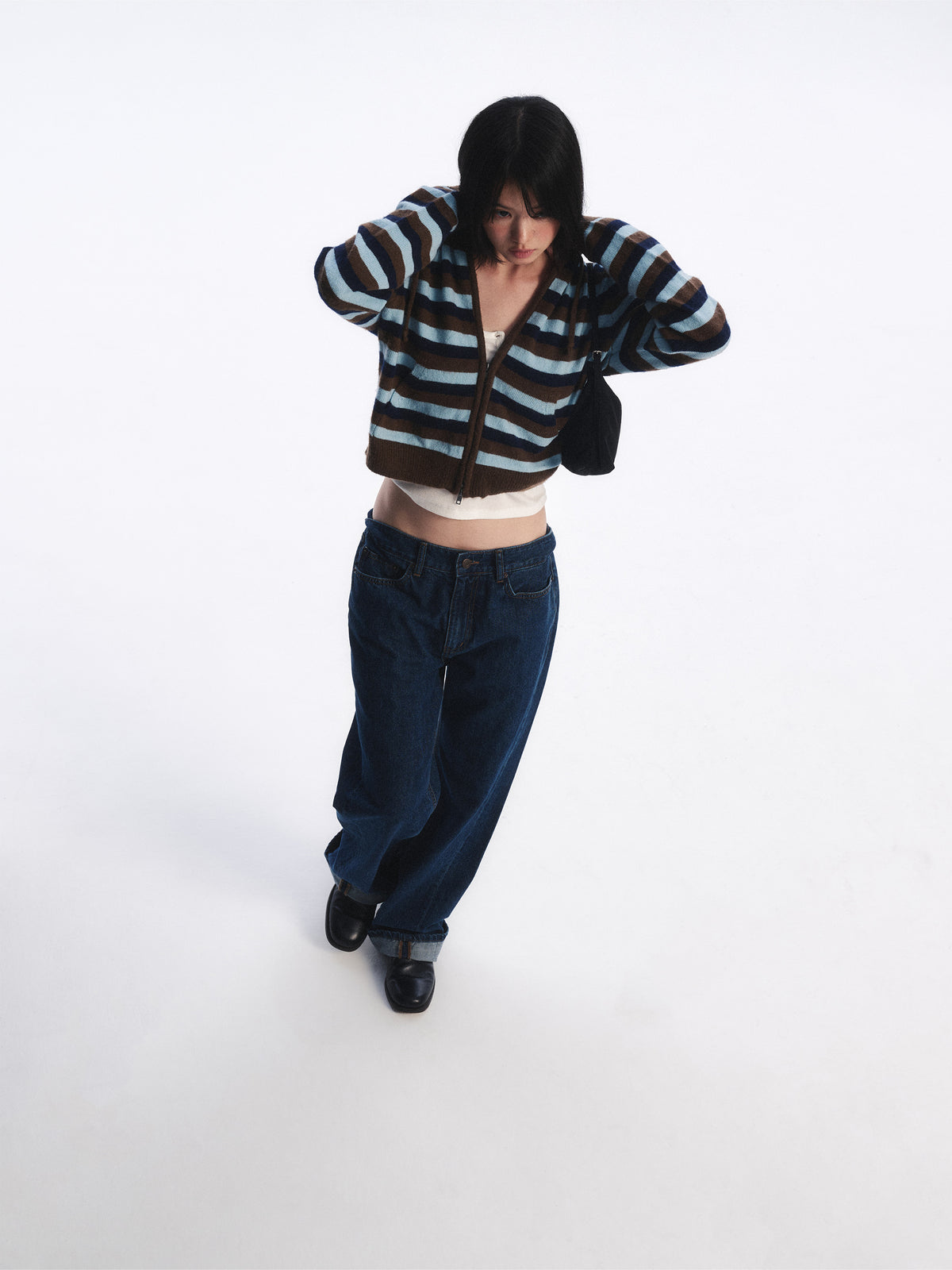 Low Classic Mid-Rise Roll-Up Jeans Dark Blue - Low Classic