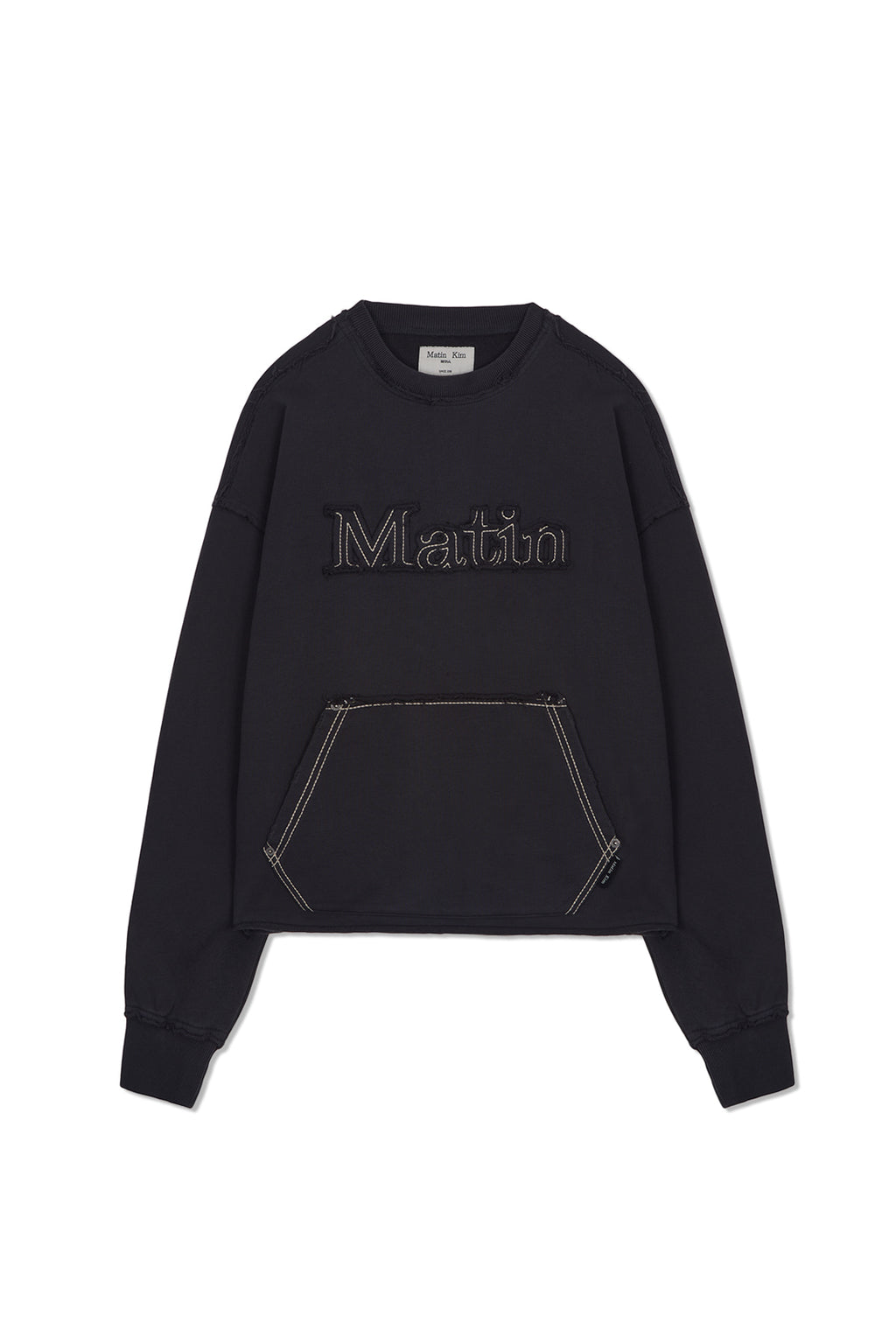 [matinkim] Raw Cut Applique Sweatshirt IN Charcoal
