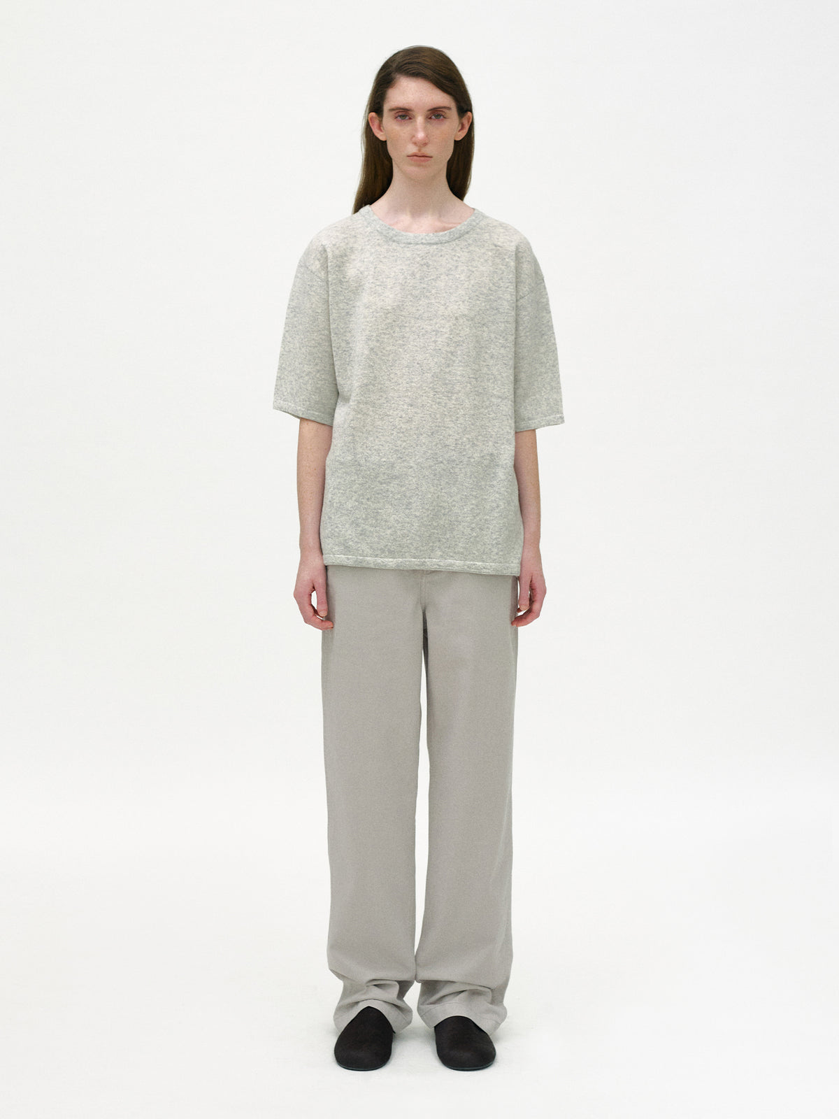 Nothing Written Short wool sleeve knit (Light gray)