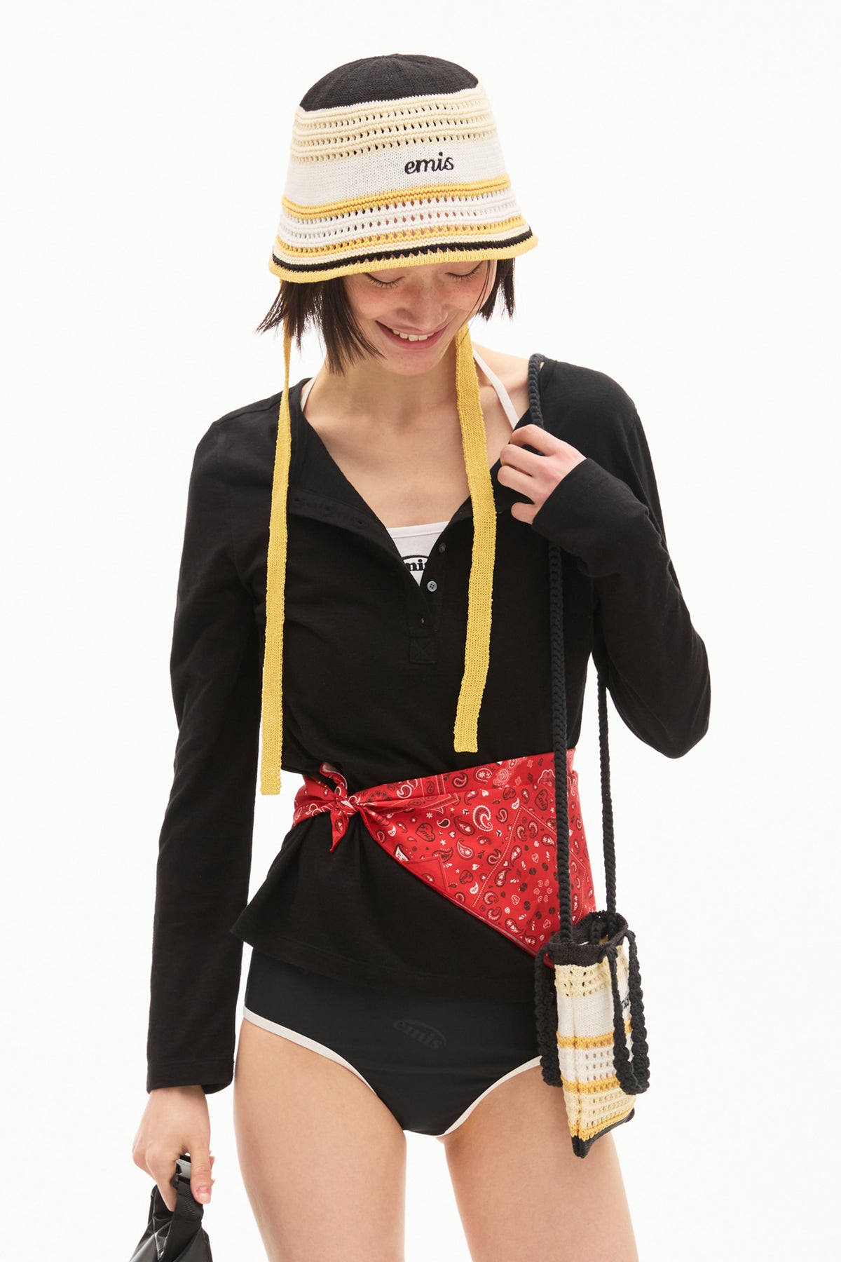 Emis Paisley Scarf-Red