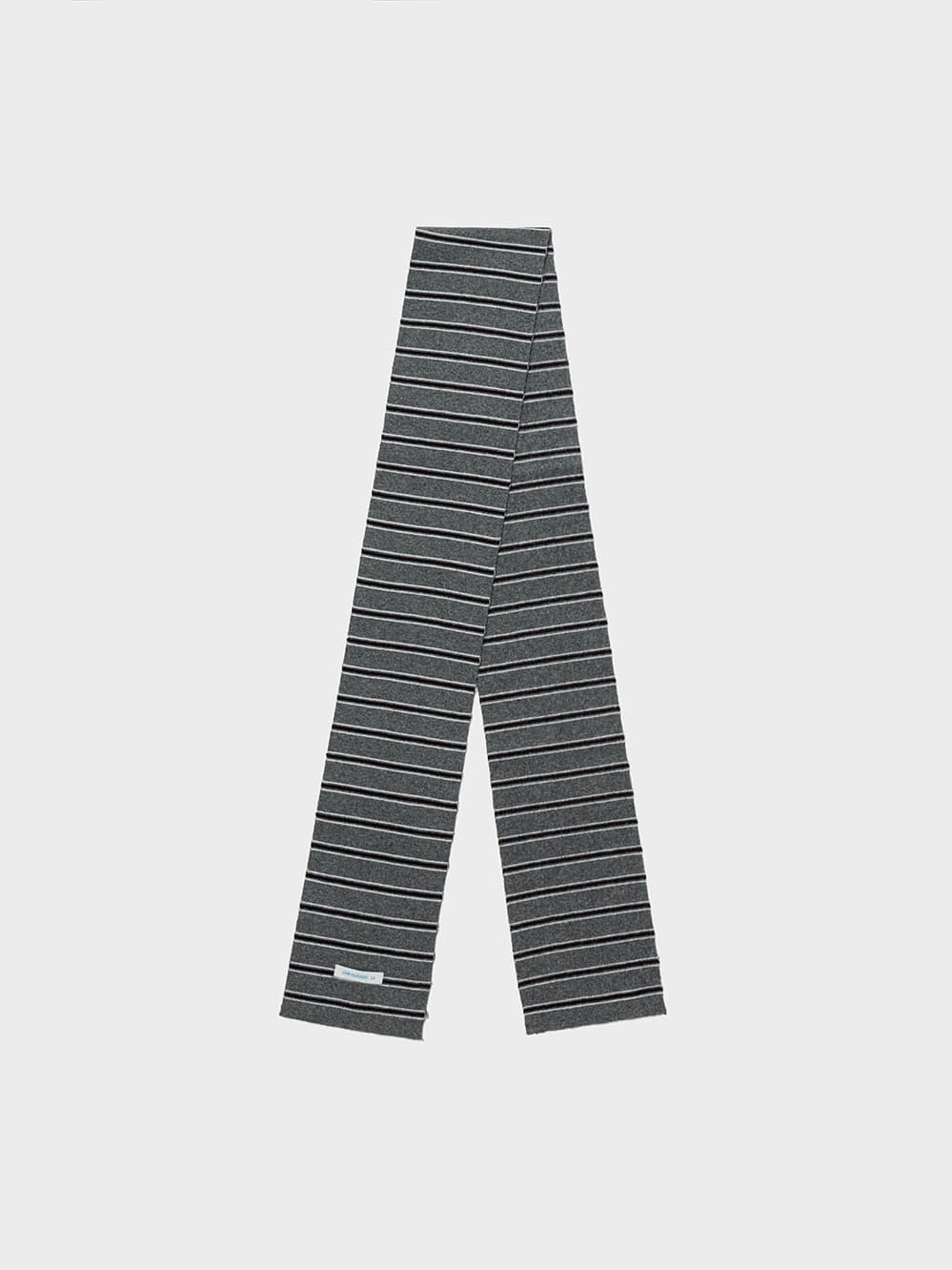 Low Classic Wool Cash Blend Striped Muffler Melange Grey